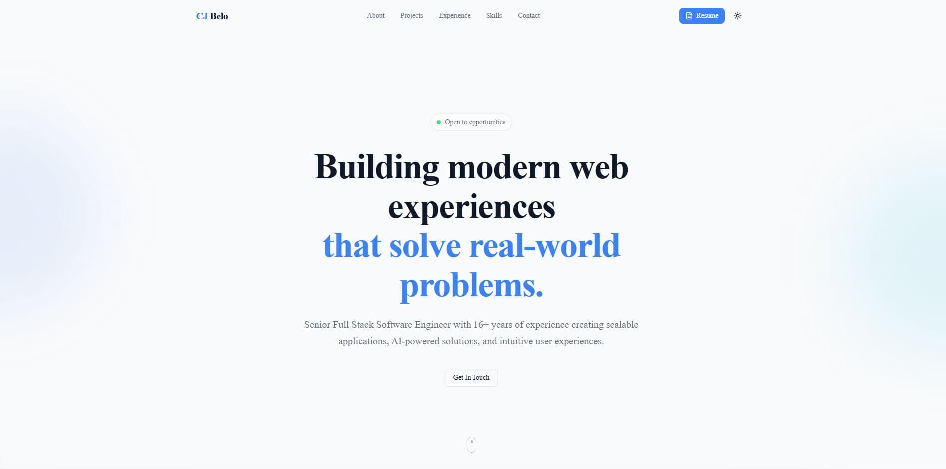 Personal Portfolio Website screenshot